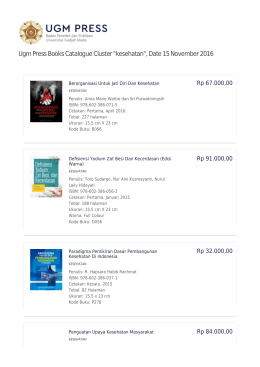 Ugm Press Books Catalogue Cluster "kesehatan", Date 08