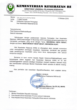 Himbauan Upacara Peringatan Hari kesehatan Nasional Ke 52