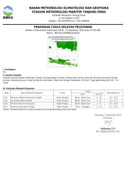 Prakiraan Cuaca Wilayah Pelayanan