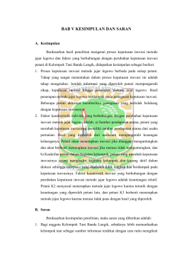 BAB V KESIMPULAN DAN SARAN