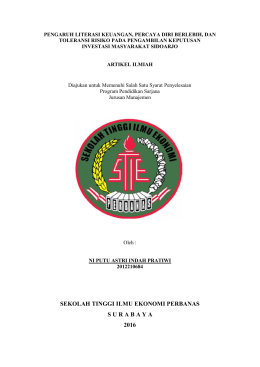 SEKOLAH TINGGI ILMU EKONOMI PERBANAS S U R A B A Y A 2016