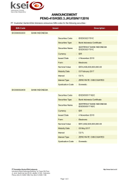 ANNOUNCEMENT PENG-415/KSEI.3.JKU/ISIN/112016