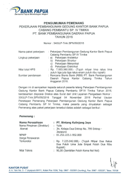 Page 1 Page 2 Adapun hasil evaluasi pelelangan untuk seluruh