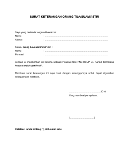 contoh surat keterangan orang tua