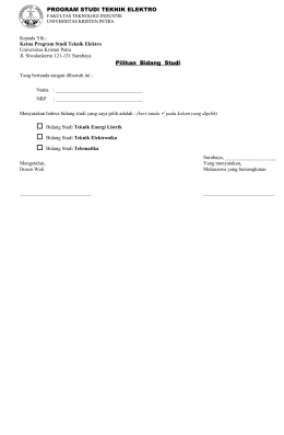 Form Pilihan Bidang Studi - Universitas Kristen Petra