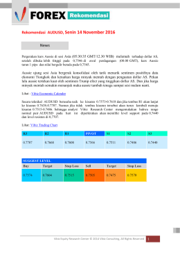 Rekomendasi AUDUSD, Senin 14 November 2016