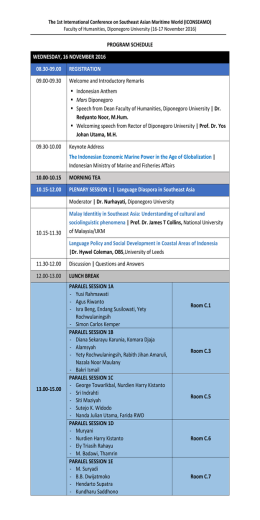 PROGRAM SCHEDULE WEDNESDAY, 16