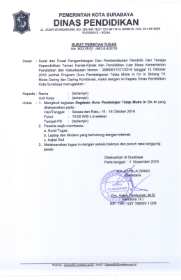 Page 1 PEMERINTAH KOTA SURABAYA DINAS PENDIDIKAN JL