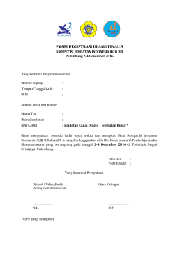 form registrasi ulang finalis - KJI DAN KBGI 2016