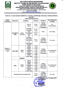 Page 1 KELUARGA BESAR i`IAHA$ISWA INSTITUT AGAMA ISLAM