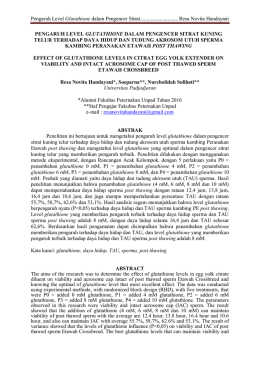 Pengaruh Level Glutathione dalam Pengencer Sitrat