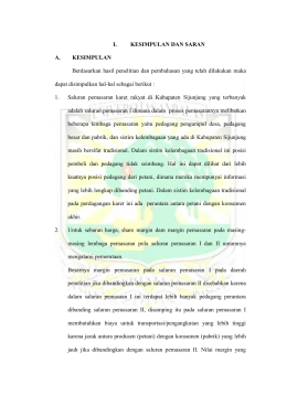 1 I. KESIMPULAN DAN SARAN A. KESIMPULAN Berdasarkan hasil