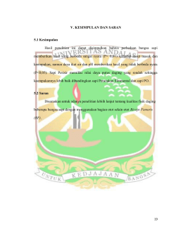 V. KESIMPULAN DAN SARAN 5.1 Kesimpulan Hasil penelitian ini