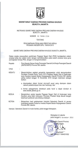Instruksi Sekretaris Daerah Provinsi DKI Jakarta Nomor 53 Tahun