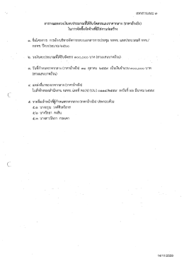 14/11/2559 ตารางแสดงวงเงินงบประมาณที่ได้รับจัดสรร  ¹