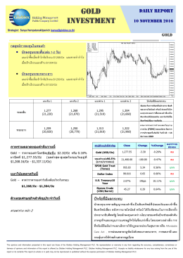 10-11-59 บทวิเคราะห์ทองคำ (Day Report)