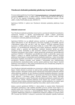 Všeobecné obchodní podmínky platformy Grant Expert