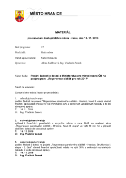 Podání žádosti o dotaci z Ministerstva pro místní