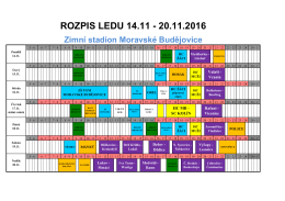 rozpis 14.11.- 20.11.2016 - Zimní stadion Moravské Budějovice