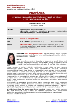 Co (ne)funguje na ž&aacute;ka - Vzděl&aacute;vac&iacute; agentura | Mgr. Jitka Blechov&aacute;