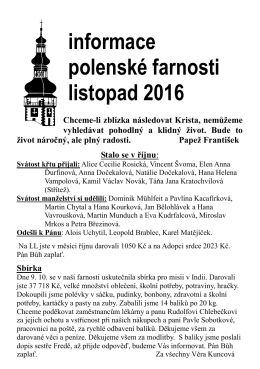 informace polenské farnosti listopad 2016