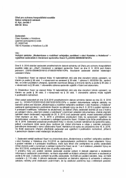 vyjádření zadavatele ke správnímu řízení ze dne 30.9.2016