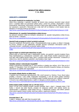 Newsletter města Krnova 7. 11. 2016