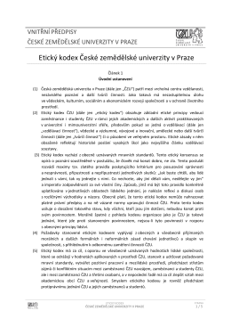 vnitřní předpisy - Česká zemědělská univerzita v Praze