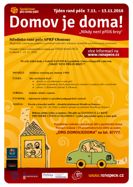 Harmonogram - Tyden rane pece 2016