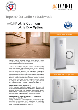 Tepelné čerpadlo vzduch/voda IVAR.HP Atria Optimum