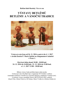 BETLÉMY A VÁNOČNÍ TRADICE