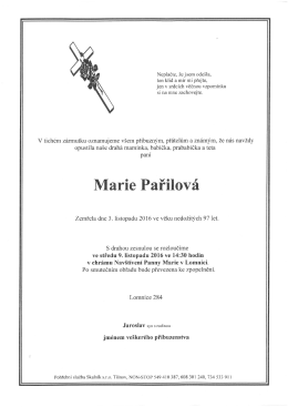 Marie Pařilov&aacute;, Lomnice, 96 roků