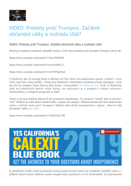 Protesty proti Trumpovi. Začátek občanské války a rozkladu USA?