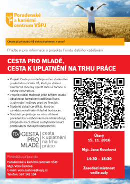 cesta pro mladé, cesta k uplatnění na trhu práce