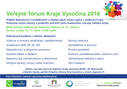 Veřejn&eacute; f&oacute;rum Kraje Vysočina 2016