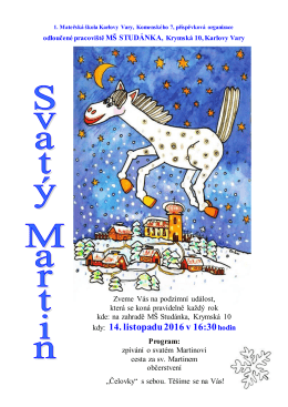 svat&yacute; Martin - 1. Mateřsk&aacute; &scaron;kola Karlovy Vary, Komensk&eacute;ho 7