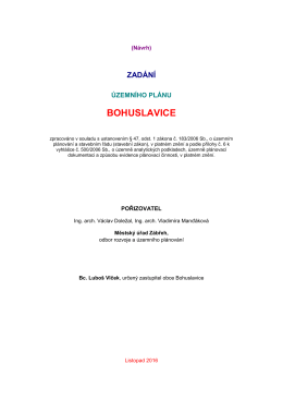 Návrh zadání Územního plánu Bohuslavice