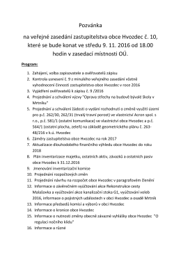 Pozv&aacute;nka na zased&aacute;n&iacute; 9.11.2016