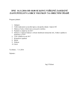 dne 14.11.2016 od 18.00 se kon&aacute; veřejn&eacute; zased&aacute;n&iacute;
