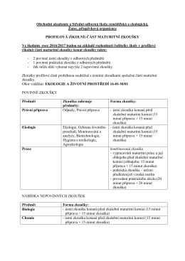 ekologie a životní prostředí 2016/2017