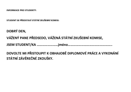 DOBR&Yacute; DEN, V&Aacute;ŽEN&Yacute; PANE PŘEDSEDO, V&Aacute;ŽEN&Aacute; ST&Aacute;TN&Iacute;