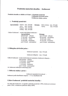 Praktická MZ – hodnocení