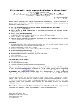 V&yacute;běrov&eacute; ř&iacute;zen&iacute; na služebn&iacute; m&iacute;sto odborn&yacute; referent/vrchn&iacute; referent