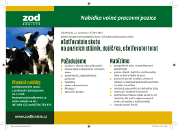inzerce pracovn&iacute; m&iacute;sto ZOD Brni&scaron;tě