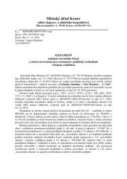 Městsk&yacute; &uacute;řad Krnov, Odbor dopravy