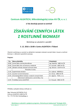 získávání cenných látek z rostlinné biomasy