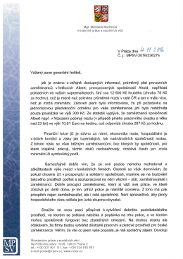 Otevřený dopis ministryně Michaely Marksové generálnímu řediteli