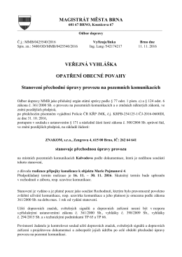 Opatření obecné povahy - Kalvodova  - Brno