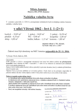 Nabídka volného bytu
