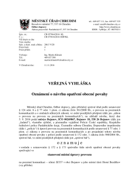 stanoven&iacute; m&iacute;stn&iacute; &uacute;pravy provozu